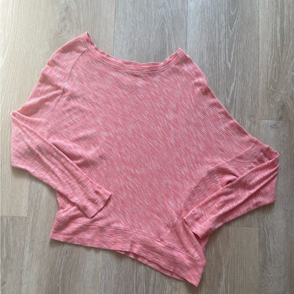Anthropologie Top Womens Small Damien Asymmetrical Coral Knit Dolman Sleeve Pink